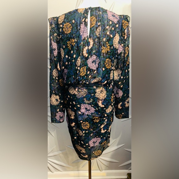 NWT Veronica Beard SZ 8 black/pink multicolor “Peppa” floral silk dress/bust 42” - Picture 3 of 11